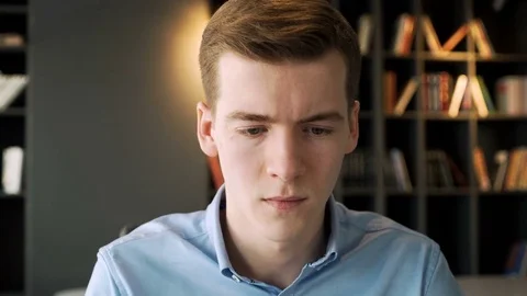 Young enthusiastic, full of ambitions worker is excited because of business Stock Footage 79931189