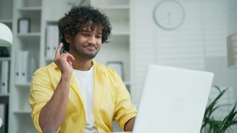 Young entrepreneur prepares a startup project for a presentation finds idea  Stock Footage 235486271