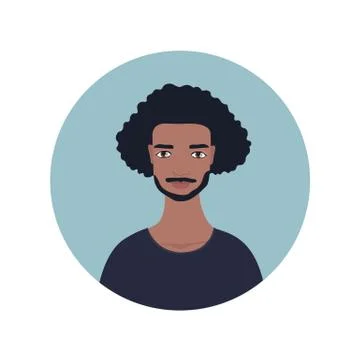 Young exotic looking man icon Perfect front face view Mixed race South East 库存插图