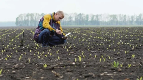 Young Farmer With Digital Tablet Stock Footage 75628144