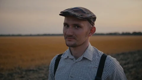 Young farmer laughs Stock Footage 113178025