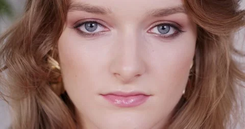 Young Fashion Model Posing in front of the Camera Lens. Stock Footage 164490939