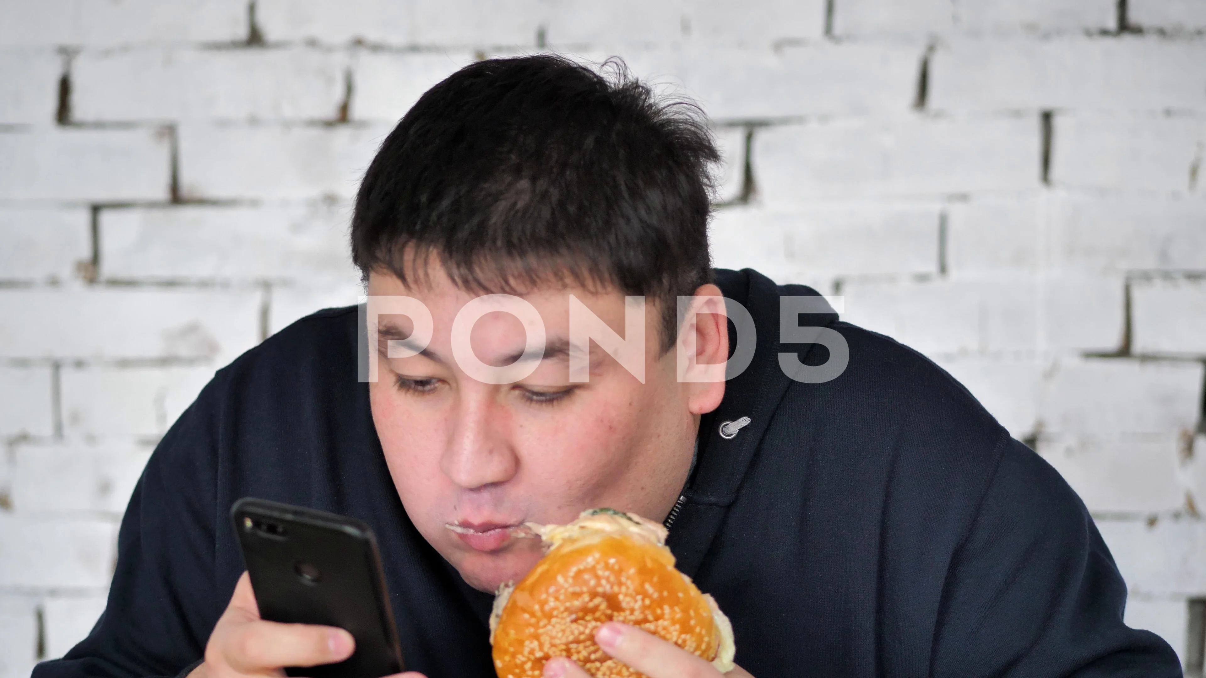 fat people eating burgers