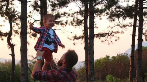 Young father playing with his son Stock Footage 66486095
