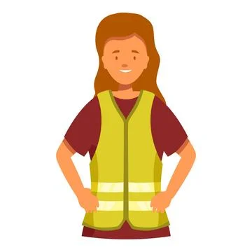 Young female construction worker smiling and wearing a safety vest Ilustración de archivo