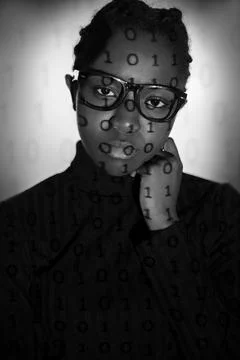 Young female with cyber security problems Stock Photos