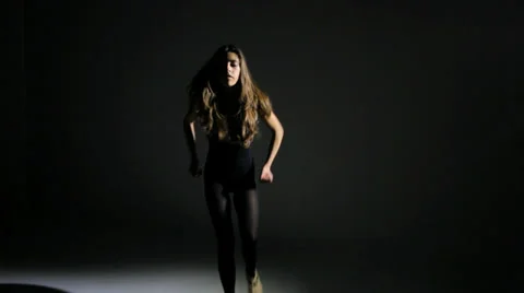 Young female dancer trying choreography Stock Footage 36961147