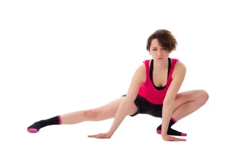 Young female doing exercise Stock Photos
