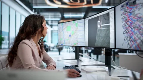 Young Female Engineer Uses Software For HVAC System Design Stock Footage 336376011