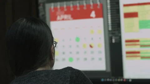 Young Female Office Employee Performs Tasks at Her Desk 4K Stock Footage 219651795