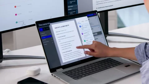 Young Female Office Manager Efficiently Organizing Documents Stock Footage 334526211