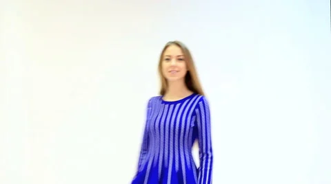 Young female points to something with her hand and fingerPointing Video stock 56182859