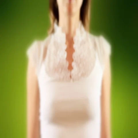 Young female pressing the screen then pie chart symbol appearing Stock Footage