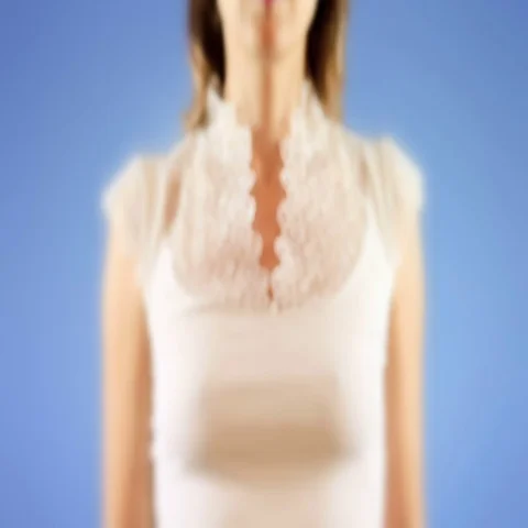 Young female pressing the screen then upload symbol appearing Stock Footage