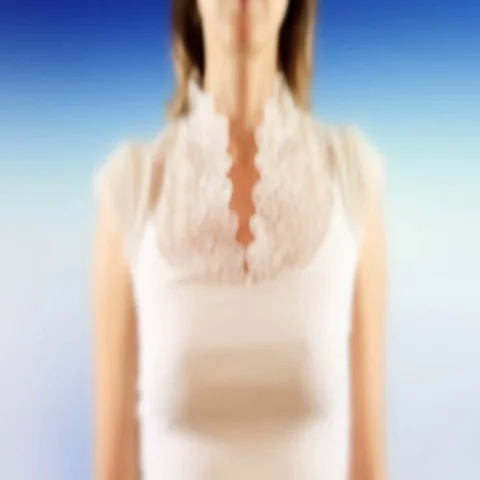 Young female pressing the screen then information sign symbol appearing Stock Footage
