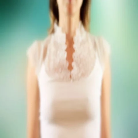 Young female pressing the screen then musical note symbol appearing Stock Footage
