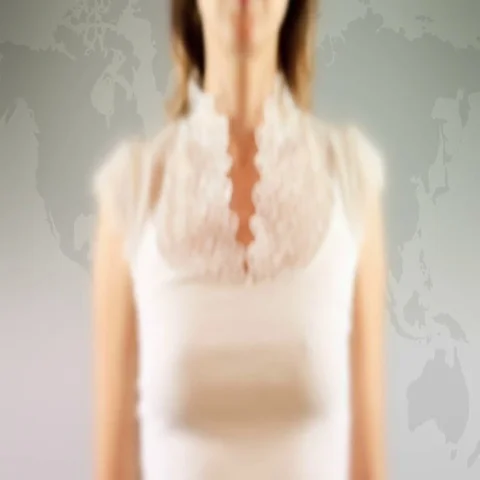 Young female pressing the screen then pin location symbol appearing Stock Footage
