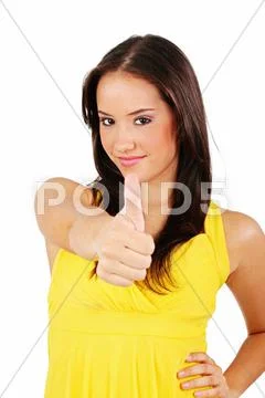 Young female showing that everything is ok Stock Photos