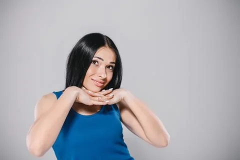 Young female smiling in studio Stock Photos