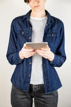 Young female with tablet computer.  Stock Photos