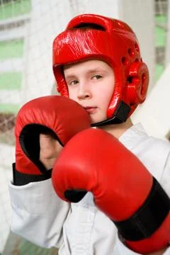 Young fighter boy Stock Photos
