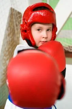 Young fighter boy Stock Photos