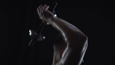 Young fit guy doing triceps exercise Stock Footage 108951054