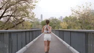 Young Fitness Woman In Sportswear Jogging In City Park, Healthy And Lifestyle Stock Footage