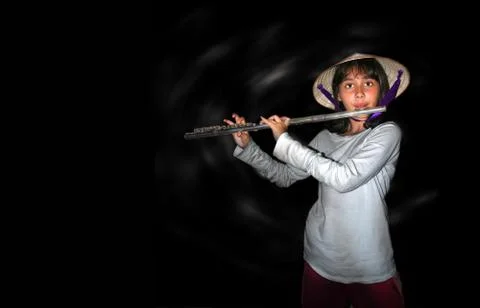 Young flutist Stock Photos