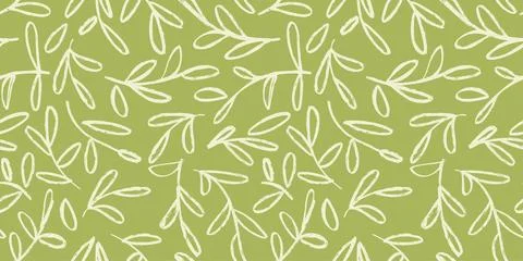 Young foliage seamless pattern vector graphics Stock Illustration