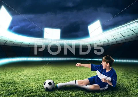 Young football champion Stock Photos