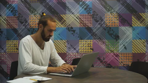 Young freelancer working on a laptop Stock Footage 67095621