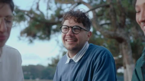 Young Friends Studying with Digital Tablet Outdoors Stock Footage 237054326