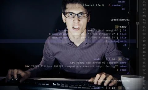 Young Frustrated Programmer Stock Photos