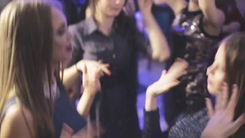Young fun party people dancing at the night club Stock Footage 75925965