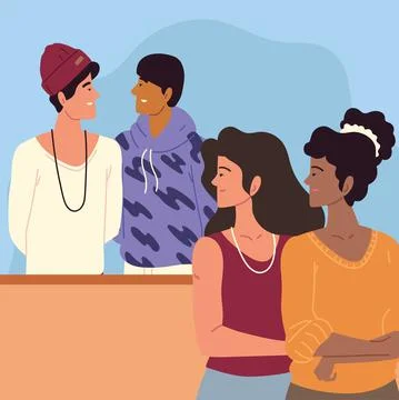 Young generation characters Stock Illustration