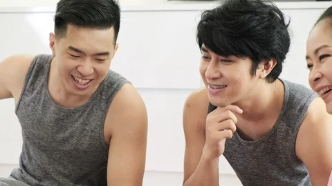 Young generation talking to previous generation. Stock Footage 107854274