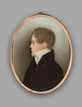 Young Gentleman Facing Left. Artist, attributed to: Mary Way, American, 17... 스톡 사진
