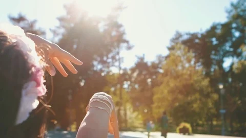 Young Girl On The Background Of Sun Rays Stock Footage 75161499