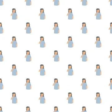Young girl blushing seamless pattern Stock Illustration