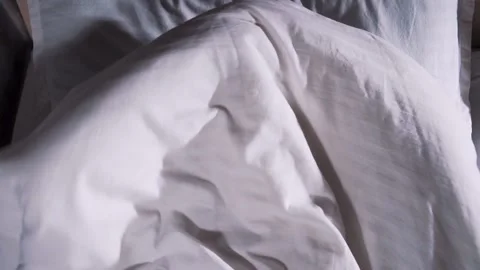 Young Girl Cannot Fall Asleep from Noise Stock Footage 133235438