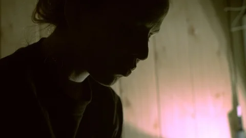 Young Girl Confessing Truth Problems Trauma Depression Health Ambient Cinematic Stock Footage 112627716