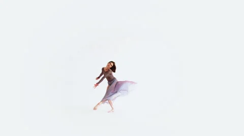 Young Girl Dance Modern Contemporary Style on a White Background Vídeos de archivo 67553189