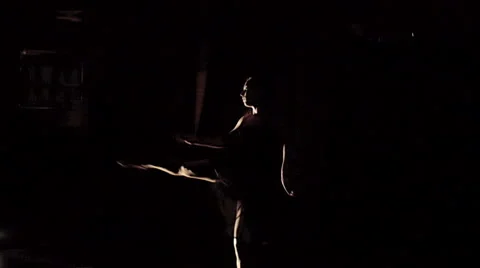 Young girl dancing on black background. Stock Footage 62184175