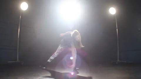 Young Girl Dancing Energetically Stock Footage 22772418