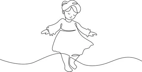 Young girl dancing gracefully Vector Stock Illustration