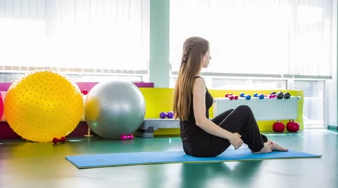Young Girl Doing Relaxation exercise Video stock 43087384