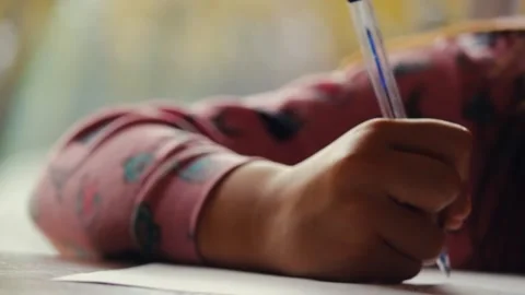 Young Girl Drawing Video stock 174319086