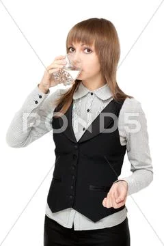 Young girl to drink water Stock Photos