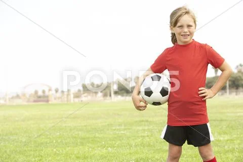 Young Girl In Football Team Stock Photos